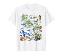 Icônes de la Carte du Pacifique d'Hawaï, Hi, USA T-Shirt Graphique avec Valeur