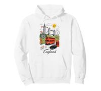 Icônes de Londres Angleterre Monuments Souvenir Britannique Sweat à Capuche
