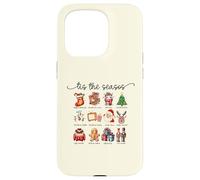 Icônes de Noël rétro Mignonnes Père Noël Arbre Pain d'épice Festif Coque pour iPhone 15 Pro