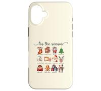 Icônes de Noël rétro Mignonnes Père Noël Arbre Pain d'épice Festif Coque pour iPhone 16 Plus