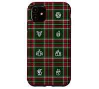 Icônes de Noël sur Fond écossais de Vacances Coque pour iPhone 11