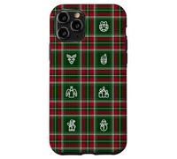 Icônes de Noël sur Fond écossais de Vacances Coque pour iPhone 11 Pro