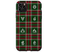 Icônes de Noël sur Fond écossais de Vacances Coque pour iPhone 11 Pro Max