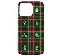 Icônes de Noël sur Fond écossais de Vacances Coque pour iPhone 15 Pro Max