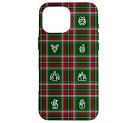 Icônes de Noël sur Fond écossais de Vacances Coque pour iPhone 16 Pro Max