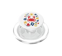 Icônes de Plage d'été dessinées à la Main Crabe Fun Kids Art Style PopSockets PopGrip pour MagSafe