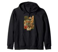 Icônes d'été hawaïennes Vintage Sweat à Capuche