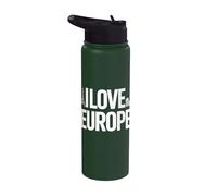 Icônes du Colisée Eiffel I Love Europe Stainless Steel Insulated Water Bottle