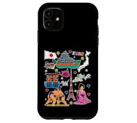 Icônes du Japon, Tour de Tokyo, Carte, Sumo et Art de la Culture Japonaise Coque pour iPhone 11