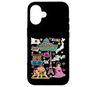 Icônes du Japon, Tour de Tokyo, Carte, Sumo et Art de la Culture Japonaise Coque pour iPhone 16