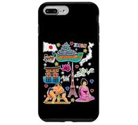 Icônes du Japon, Tour de Tokyo, Carte, Sumo et Art de la Culture Japonaise Coque pour iPhone 7 Plus/8 Plus