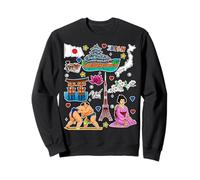 Icônes du Japon, Tour de Tokyo, Carte, Sumo et Art de la Culture Japonaise Sweatshirt