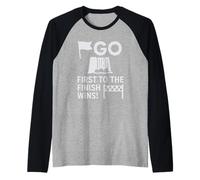 Icônes Go First to The Finish Wins Manche Raglan