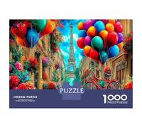 Icônes mondiales 1000 Pièces Puzzle Colorérue Ballons City pour Adultes Jeu D'Intelligence Premium avec Défis Décorationde La Maison 38x26cm/1000pcs