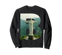 Iconic Brazil Landscape Lettre B du Christ Rédempteur Sweatshirt