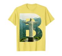 Iconic Brazil Landscape Lettre B du Christ Rédempteur T-Shirt