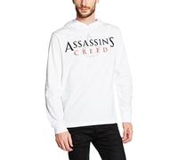 Iconic Collection Assassins Creed Sweat à Capuche avec Logo, Blanc, M