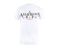 Iconic Collection Assassins Creed T-Shirt à Manches Courtes avec Logo, Blanc, M