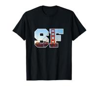 Iconic Golden Gate Bridge en Gras SF Letters San Francisco T-Shirt