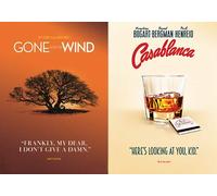 Iconic Moments Collection Award Winners Gone with the Wind (01 - Two-Disc Anniversary Edition) & Casablanca (04) DVD Classic Screen Series Double Feature Special Cover Bundle
