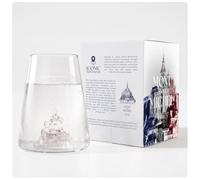 Iconic Monuments - Verre monument iconique en relief 3D au fond - 450 ml - 100% borosilicate soufflé à la bouche - Coffret soigné à offrir - H 12,4 cm x D 6,3/9 cm (Mont Saint Michel)