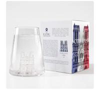 Iconic Monuments - Verre monument iconique en relief 3D au fond - 450 ml - 100% borosilicate soufflé à la bouche - Coffret soigné à offrir - H 12,4 cm x D 6,3/9 cm (Tour Eiffel) (Notre-Dame de Paris)