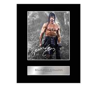 Iconic pics Photo dédicacée encadrée Sylvester Stallone Rambo #05 imprimée avec autographe