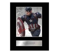 Iconic pics - Photo signée de Captain America par Chris Evans - Photographie encadrée - Décoration murale pour salle de séjour