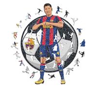 Iconic Puzzles - Barcelona, Lewandowski, Puzzle en Bois sous Licence Officielle, 100% Durable, Cadeau pour Adultes et Enfants, Taille L, 500 pièces