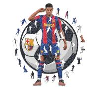 Iconic Puzzles - Barcelona, Marcus Rashford, Puzzle en Bois sous Licence Officielle, 100% Durable, Cadeau pour Adultes et Enfants, Taille L, 500 pièces