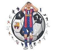 Iconic Puzzles - Barcelona, Pedri, Puzzle en Bois sous Licence Officielle, 100% Durable, Cadeau pour Adultes et Enfants, Taille M, 270 pièces