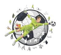 Iconic Puzzles - Barcelona, Ter Stegen, Puzzle en Bois sous Licence Officielle, 100% Durable, Cadeau pour Adultes et Enfants, Taille M, 270 pièces