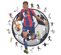 Iconic Puzzles - Barcelona, Yamal, Puzzle en Bois sous Licence Officielle, 100% Durable, Cadeau pour Adultes et Enfants, Taille M, 270 pièces