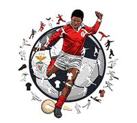Iconic Puzzles - Benfica, Eusebio, Puzzle en Bois sous Licence Officielle, 100% Durable, Cadeau pour Adultes et Enfants, Taille S, 150 pièces
