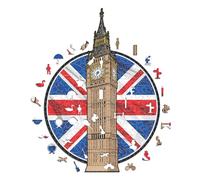 Iconic Puzzles - Big Ben, Monuments emblématiques, Puzzle en Bois 100% éco-Durable, Cadeau pour Adultes et Enfants, Taille M, 270 pièces