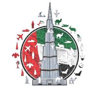 Iconic Puzzles, Burj Khalifa, Monuments emblématiques, Puzzle en Bois 100% éco-Durable, Cadeau pour Adultes et Enfants, Taille M, 270 pièces