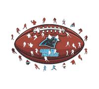 Iconic Puzzles - Carolina Panthers, Logo, Puzzle en Bois sous Licence Officielle NFL, 100% Durable, Cadeau pour Adultes et Enfants, Taille L, 500 pièces