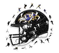 Iconic Puzzles - Casque Baltimore Ravens, Puzzle en Bois sous Licence Officielle NFL, 100% Durable, Cadeau pour Adultes et Enfants, Taille M, 270 pièces