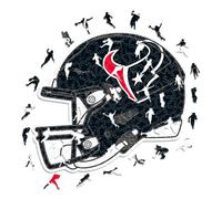 Iconic Puzzles - Casque Houston Texans, Puzzle en Bois sous Licence Officielle NFL, 100% Durable, Cadeau pour Adultes et Enfants, Taille S, 150 pièces