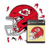 Iconic Puzzles - Casque Kansas City Chiefs, Puzzle en Bois sous Licence Officielle NFL, 100% Durable, Cadeau pour Adultes et Enfants, Taille S, 150 pièces