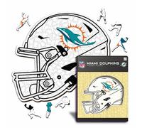 Iconic Puzzles - Casque Miami Dolphins, Puzzle en Bois sous Licence Officielle NFL, 100% Durable, Cadeau pour Adultes et Enfants, Taille S, 150 pièces