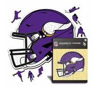 Iconic Puzzles - Casque Minnesota Vikings, Puzzle en Bois sous Licence Officielle NFL, 100% Durable, Cadeau pour Adultes et Enfants, Taille S, 150 pièces