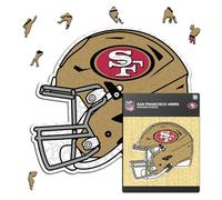 Iconic Puzzles - Casque San Francisco 49ers, Puzzle en Bois sous Licence Officielle NFL, 100% Durable, Cadeau pour Adultes et Enfants, Taille M, 270 pièces