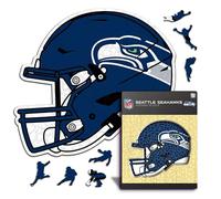 Iconic Puzzles - Casque Seattle Seahawks, Puzzle en Bois sous Licence Officielle NFL, 100% Durable, Cadeau pour Adultes et Enfants, Taille M, 270 pièces