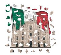 Iconic Puzzles, Cathedrale de Milan, Monuments emblématiques, Puzzle en Bois 100% éco-Durable, Cadeau pour Adultes et Enfants, Taille S, 150 pièces