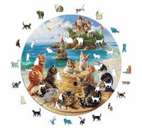 Iconic Puzzles - Chatons au Bord de la mer, Animaux fantastiques, Puzzle en Bois 100% Durable, Cadeaux pour Enfants et Adultes, Taille S, 200 pièces