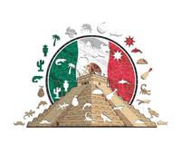 Iconic Puzzles, Chichén Itzà, Monuments emblématiques, Puzzle en Bois 100% éco-Durable, Cadeau pour Adultes et Enfants, Taille S, 150 pièces