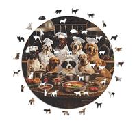 Iconic Puzzles - Chiens de Chef, Animaux fantastiques, Puzzle en Bois 100% Durable, Cadeaux pour Enfants et Adultes, Taille M, 350 pièces