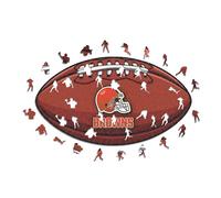 Iconic Puzzles - Cleveland Browns, Logo, Puzzle en Bois sous Licence Officielle NFL, 100% Durable, Cadeau pour Adultes et Enfants, Taille S, 150 pièces