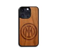 Iconic Puzzles, Coque Officielle Inter en Bois 100% Durable, Compatible iPhone 15 Pro, résistante, idée Cadeau